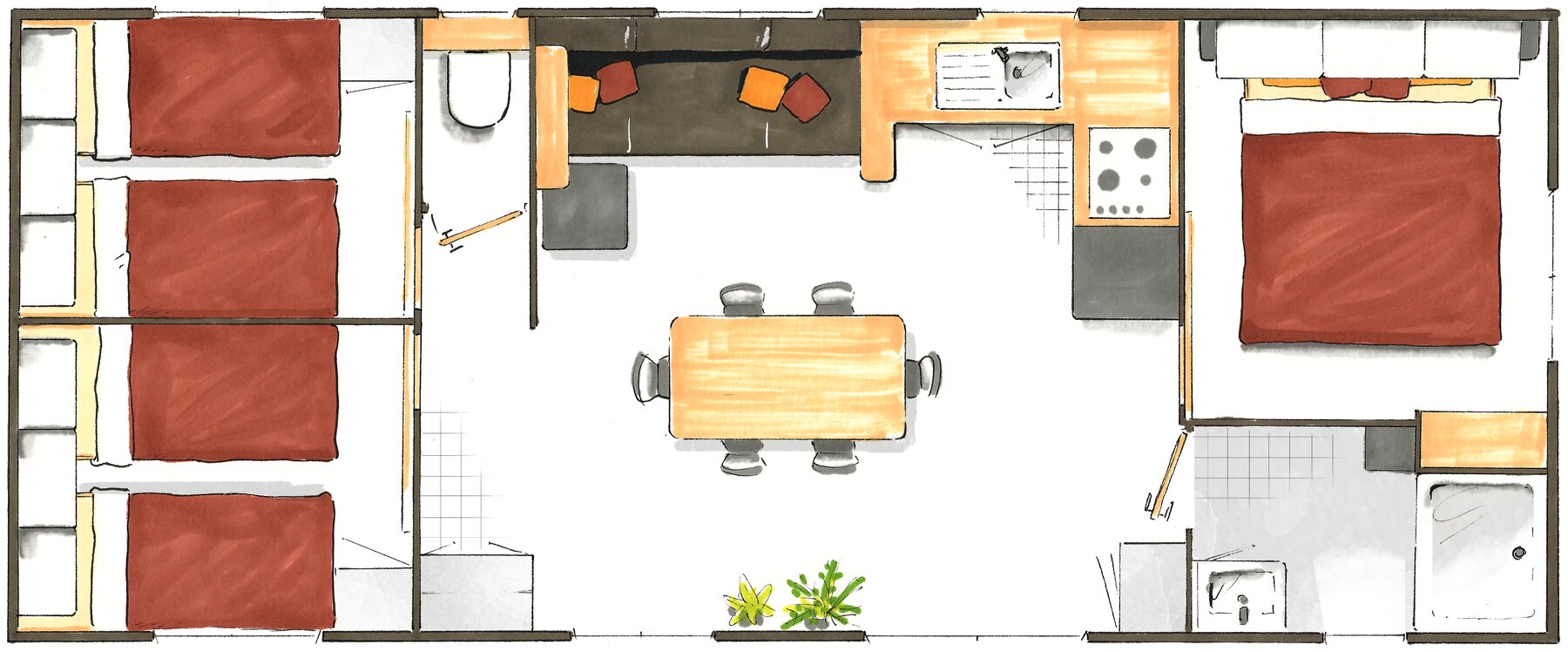 Grundriss des Cottages