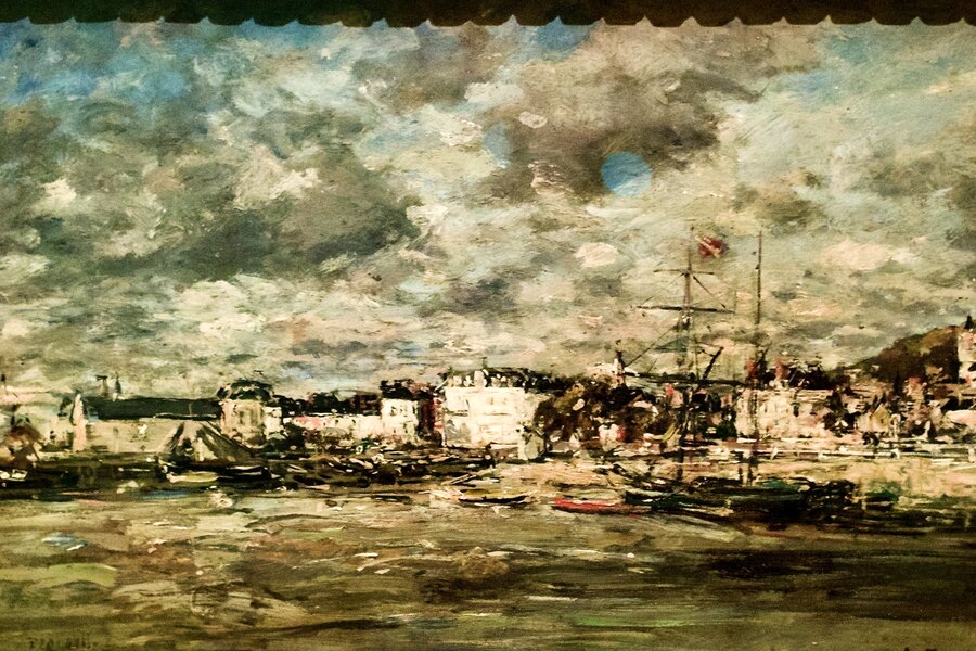 A view of Trouville painted by Eugène Boudin in 1875