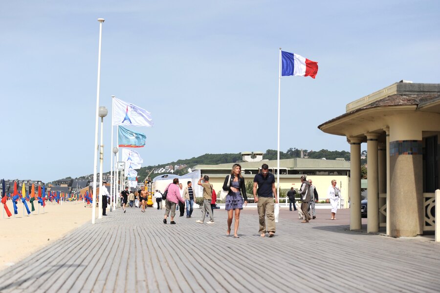 The Planches boardwalk at Deauville and its bathing huts