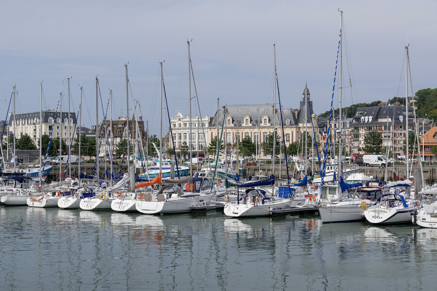 Sailing boats in the marina at Deauville
